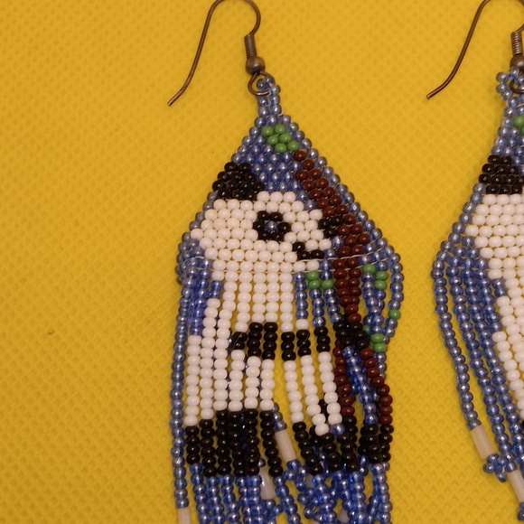 Panda beaded, Ear rings handmade - Picture 2 of 4